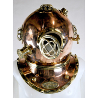 Casque de plongée professionnel moderne et antique en cuivre et laiton, écologique, style vintage nautique pour la mer profonde et la maison