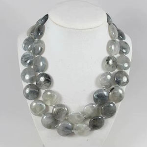 Ensemble collier et boucles d'oreilles en perles irrégulières en résine pour femmes, personnalisable, vente en gros, directement de l'usine, idéal pour mariages et fiançailles - Product Image 2