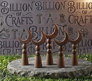 Decoraciones de Luna Hechas a Mano en Madera, Arte Artesanal para Exteriores, para Exhibición en Mesa - Product Image 1