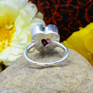 Bague pour femme en argent 925 faite à la main avec pierre précieuse améthyste taillée en forme de cœur, bijoux fins pour mariage ou anniversaire pour elle - Product Image 3