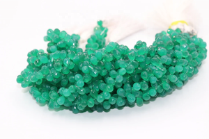 Perles à facettes en Onyx vert 5*7mm gouttes côté perceuse coupe 8 pouces en gros Onyx vert côté coupe gouttes perles en forme - Product Image 4