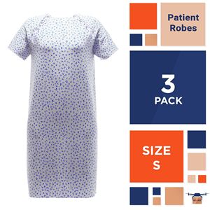 Poly-cotone uniformi ospedaliere 3 Pack piccoli camici per pazienti con chiusura a scatto posteriore riutilizzabili camici medici per uomo e donna corti - Product Image 2