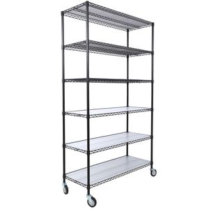 6000lbs Capacity 6-Tier NSF Metal <b>Wire</b> Shelving Unit Heavy Duty Storage <b>Rack</b> Adjustable <b>Rack</b> Wheels <b>Shelf</b> Liners 6000lbs - Product Image 6