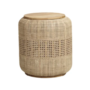 Rattan Wicker <b>Stool</b> Modern Minimalist Design Natural Handmade Living Room Home Furniture for Home Apartment Use - Product Image 1