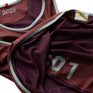 Wholesale Custom Sublimated Knitted Spandex/Polyester Quick Dry Breathable Sports Tank Top Crew Neck <b>Running</b> Marathon Singlets - Product Image 4