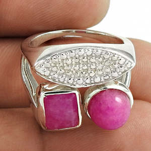 Multi Shaped Gemstone Bezel Setting Wedding <b>Ring</b> In Boho Style Comes With Pink Rainbow Moonstone Made From <b>925</b> Sterling <b>Silver</b> - Product Image 2