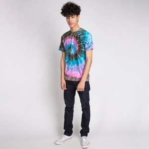 Prix d'usine, vente en gros, t-shirt tie-dye pour homme 100% coton, coupe classique, logo sur le devant, t-shirts tie-dye décontractés et doux pour homme, été - Product Image 4