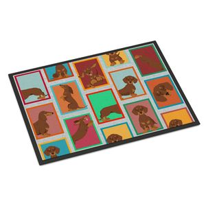 พรมเช็ดเท้าหน้าประตูลายช็อกโกแลต Dachshund พรมเช็ดเท้ากันลื่นขนาดต่ำ24ชม. X 36W พรมทางเข้าด้านนอกทั้งในร่มและกลางแจ้ง - Product Image 1
