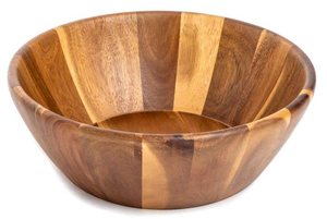 Tazón de madera natural hecho a mano con acabado liso, estilo rústico, para ensaladas, frutas, pan, centro de mesa, vajilla para cocina y comedor - Product Image 2