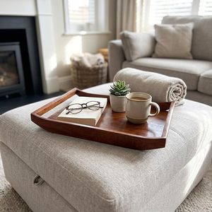 Luxury Handmade Modern Rectangular Wooden Serving Tray Customized Pattern Multi-Functional Decorative Tray for Home Diwali - Product Image 3