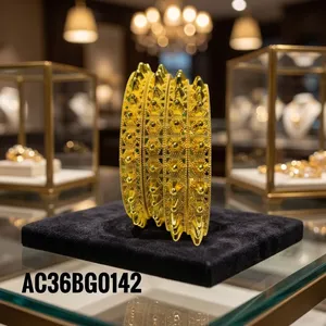 Hot Sale New Gold Plated 4pcs <b>Bangles</b> with Zircon Classic Style Women's Fashion Jewelry for Gift - Product Image 6