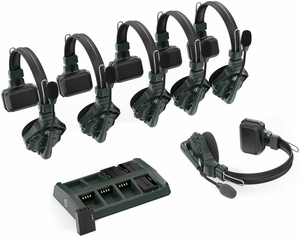 <b>Wireless</b> Tally System Headset Set Green Indicator <b>Light</b> Headphone Mic Kit for Crew Call Production Use - Product Image 1