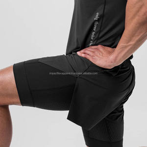 Pantalones Cortos Deportivos de Compresión para Hombre, de Cintura Alta, Secado Rápido, Transpirables, Impermeables, con Bolsillos para Correr y Hacer Ejercicio - Product Image 3