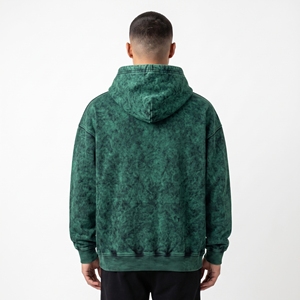 Sweat-shirt à capuche pour homme Dumela, coupe ample, vert délavé, coton French Terry, style décontracté, vêtement d'automne, logo sur le devant, poche intégrée - Product Image 4