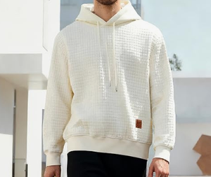 Sweat-shirt à capuche en molleton 100 % coton pour homme avec strass, manches longues et cordon de serrage - Product Image 2