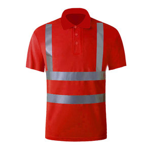 Customizable Polyester Hi-Vis Reflective Work Polo Shirts with Personalized Logo Options for Enhanced Visibility and Safety - Product Image 4