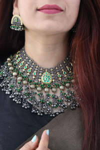 Proceso de joyería oxidada, collar de boda para mujer, moda oxidar para decoraciones de bodas y fiestas - Product Image 6