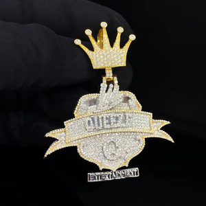 Pendentif breloque hip-hop pour homme The Ice Legacy en alliage, serti de diamants, avec placage or et or rose - Product Image 1