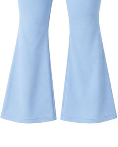 Manufacturer Customized Baby Blue Womens Seamless Yoga Set <b>Flare</b> <b>Leggings</b> And Sports Bra Gym Workout Fitness Activewear Outfit - Product Image 3