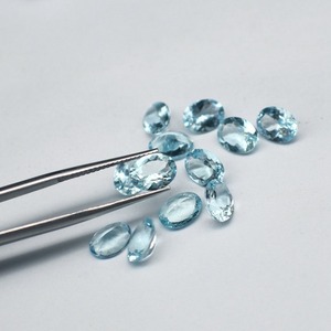 พลอยอะความารีนทรงรีเหลี่ยมเพชรพลอยขนาด 5x7 มม. คุณภาพดี ขายดี เหมาะสำหรับทำแหวนและจี้ จากโรงงานพลอยอะความารีน - Product Image 3