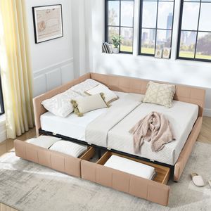 Letto matrimoniale trapuntato con contenitore, comodo divano letto imbottito con schienale e braccioli - Product Image 3