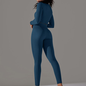 ชุดโยคะคุณภาพสูงแบบสั่งทำพิเศษ Cy2k สำหรับผู้หญิง ชุดออกกำลังกาย 2 ชิ้น เสื้อชั้นในกีฬาและกางเกงเลกกิ้ง ชุดออกกำลังกายสำหรับผู้หญิง - Product Image 3