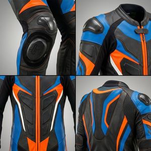 Traje de Motociclismo Profesional de Cuero Integral, con Protección Certificada CE, para Motociclistas Deportivos - Product Image 4