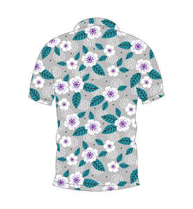 เสื้อโปโลพิมพ์ลายดอกไม้สีเทาสำหรับผู้ชาย เสื้อโปโลแขนสั้นลำลองแฟชั่นฤดูร้อน เสื้อกอล์ฟ - Product Image 5