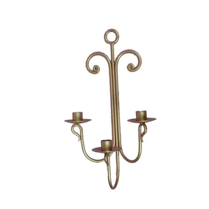 Luxury Antique Gold Metal Wall Candle Holder with 3 Arms Decorative Sconce <b>Candelabra</b> for Home Wedding Decor Accent Vintage - Product Image 4