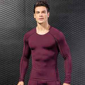 Chemises de compression pour hommes, dernière tendance, vente chaude - Spandex/Polyester, respirantes, séchage rapide, écologiques, manches longues, couleurs et logo personnalisés - Product Image 4