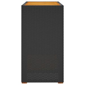 Tavolino da giardino in Poly Rattan nero con 39.4 in legno \ "x15.7 \" x29.5 \ "tavoli da esterno - Product Image 5