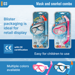 Set de Snorkel de Silicona para Niños Aropec con Máscara de 2 Lentes y Snorkel Semi-Seco, Certificado de Seguridad CE - OEM/ODM/OBM - Product Image 4