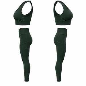 Conjunto Deportivo de 2 Piezas para Mujer, Bra Deportivo y Leggings de Cintura Alta, para Yoga, Gimnasio, Fitness, Entrenamiento - Product Image 4
