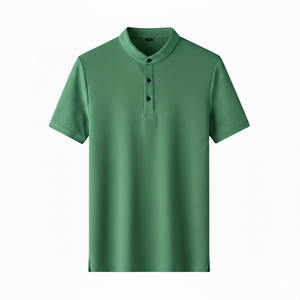 Chemise à manches courtes en toile de polyester respirante pour homme, unie - Product Image 6