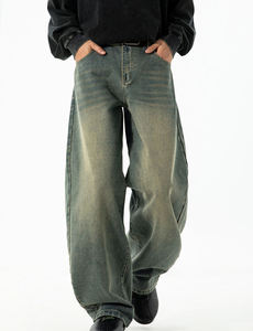 Jeans baggy unisexes, pantalons en denim à jambes larges, confortables, tendance, look moderne - Product Image 3