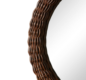 Miroir rond en rotin design, fait main, brillant, décoratif, pour la décoration intérieure moderne de la maison, chambre à coucher, salon - Product Image 3