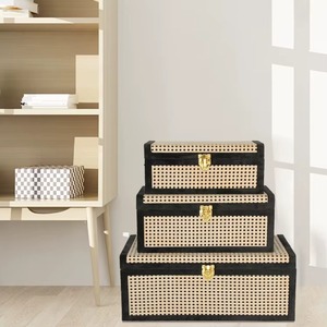 Set Of 2 Luxury Trunk <b>Boxes</b> Ideal For Home Organization And Decorative Storage Solutions Protects Items From Dust And Damage - Product Image 4