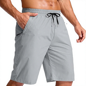 Shorts d'entraînement légers pour hommes en Spandex/Coton, taille mi-haute, respirants, pour le fitness, la course et les loisirs, couleur unie, été - Product Image 5