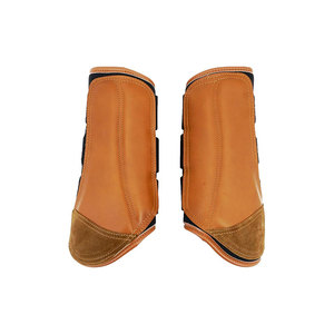 Botas de Tendón de Caballo de Cuero Color Bronceado, Equipo de Protección Ecuestre para las Piernas - Product Image 1