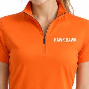 Camiseta polo con cremallera para mujer, de primera calidad, suave, de secado rápido, tejida en poliéster, informal, de tela suave y cómoda. - Product Image 4