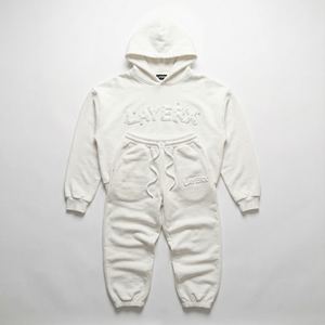 Women Tracksuit Heavyweight 3D Puff Print <b>Rhinestone</b> <b>Hoodie</b> Baggy Sweatpants Set Cotton Streetwear Custom Wholesale Manufacturer - Product Image 1