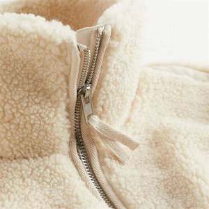 Veste d'hiver pour femme à col montant en polaire, fermeture éclair, style Sherpa, coupe oversize, épaisse, douce et moelleuse - Product Image 5