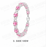 Bracelet tennis élégant en pierre ovale rose avec micro-pavé de diamants, design infini torsadé, luxe premium, idéal pour le quotidien, cadeau