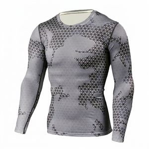 Camiseta de Compresión de Manga Larga para Hombre, Impresión por Sublimación, Secado Rápido, Spandex, Poliéster, Protección UV, Manga Larga, Top Deportivo - Product Image 3