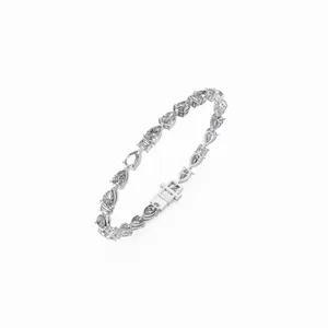 New Design Women's Trendy IGI Certified Lab Grown Diamond 18K White Gold <b>Bangle</b> <b>Bracelet</b> for Wholesale Export - Product Image 2