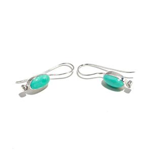 Boucles d'oreilles pendantes en turquoise d'Arizona, argent sterling 925, faites à la main, style bohème vintage, ovales, pour femmes, cadeau pour femmes - Product Image 1