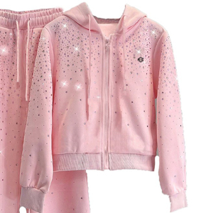 Custom Stylish Y2K Oversize Rhinestone Hoodie Trendy Streetwear Breathable Heavyweight Sparkly Unisex Rhinestone Casual Pullover - Product Image 1