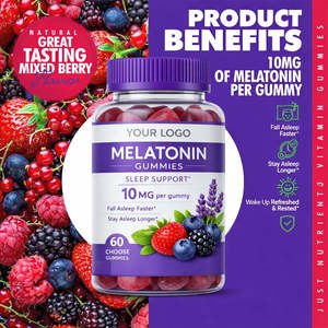 Gummies de mélatonine naturelle pour un sommeil réparateur, formule nutraceutique à base de pectine, approvisionnement en gros, directement de l'usine - Product Image 4