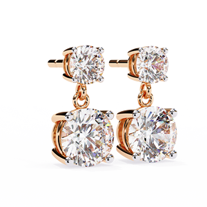 Pendientes Clásicos de Oro Sólido de 10k, 14k, 18k con Diamantes Cultivados en Laboratorio de Corte Redondo E VS de 1ct Cada Uno, Certificados por IGI, Ideales para Regalo, Fiestas y Aniversarios - Product Image 6