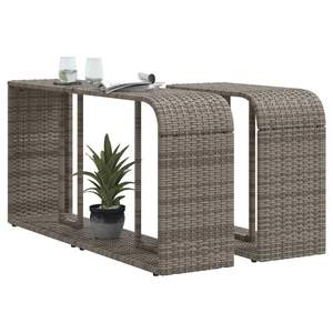 Étagère de rangement de taille moyenne en rotin PE gris et acier thermolaqué, durable et élégante - Product Image 4
